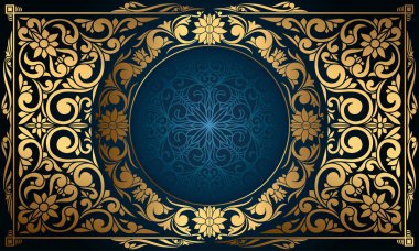 Altın süslü sanat deco vintage boş kart