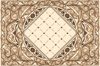 Dekoratif retro çiçekli boş kart şablonu