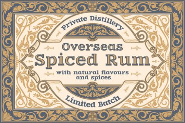 Baharatlı Rum - dekoratif dekoratif etiket