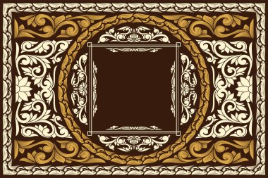 Dekoratif retro çiçekli boş kart