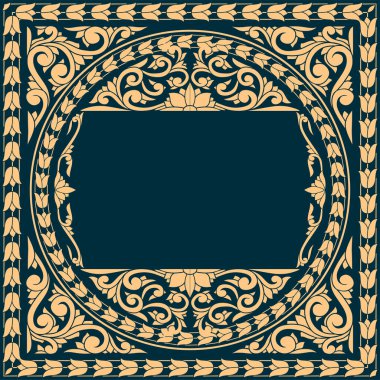 Dekoratif dekoratif retro çiçek amblematik boş kart