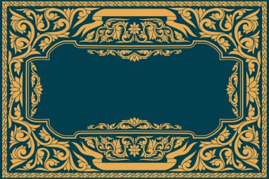 Dekoratif retro çiçekli boş kart şablonu