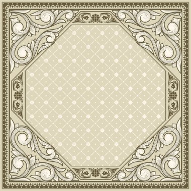 Dekoratif retro monokrom boş çerçeve şablonu