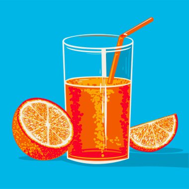 Portakal suyu ve portakal suyu dilimleri.