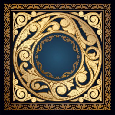 Altın süslü sanat yeni dekoratif vintage boş çerçeve tasarımı