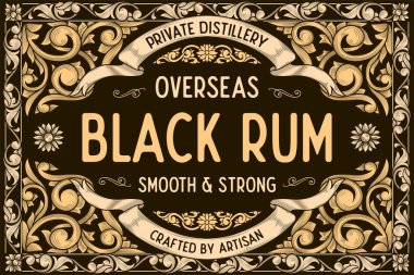 Black Rum - dekoratif dekoratif etiket