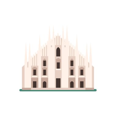 Milan cathedral, Metropolitan Cathedral-Basilica. Flat style illustration
