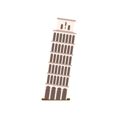 Leaning Pisa Tower. Flat style illustration