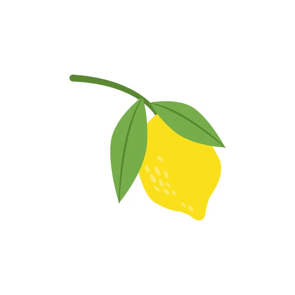 Fresh Lemon Fruit Flat Style Illustration — Stock Vector