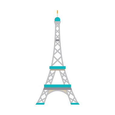 Eiffel Tower in Paris. Flat colorful illustration.