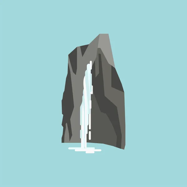 Cascata Dos Anjos Waterfall Madeira Flat Style Illustration — 图库矢量图片