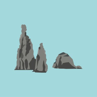 Miradouro Ilheus da Ribeira da Janela in Madeira. Flat style illustration.