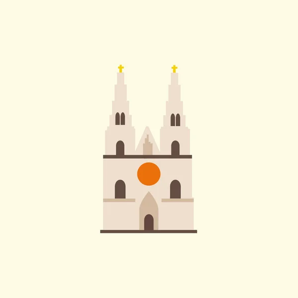 Szent Ludmila Templom Prágában Lapos Stílusú Illusztráció — Stock Vector