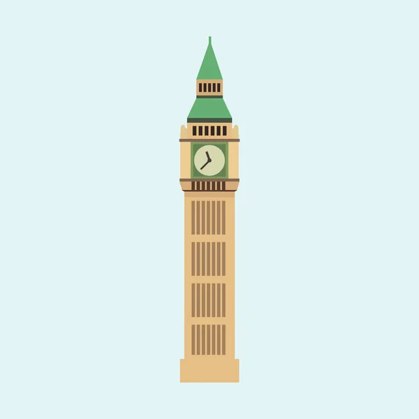 Big Ben London Flache Stildarstellung — Stockvektor