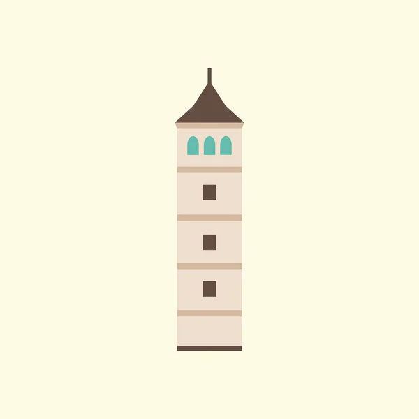 New Mill Water Tower Праге Плоская Иллюстрация — стоковый вектор