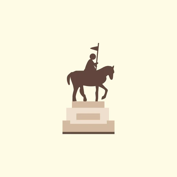 Estatua San Wenceslao Praga Ilustración Estilo Plano — Vector de stock