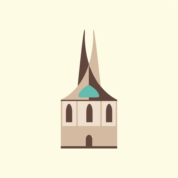 Mosteiro Emaús Praga Ilustração Estilo Plano — Vetor de Stock