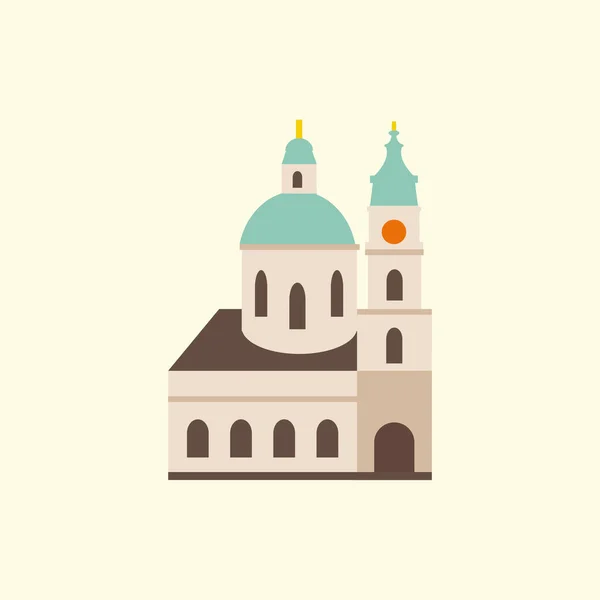 Iglesia San Nicolás Praga Ilustración Estilo Plano — Vector de stock