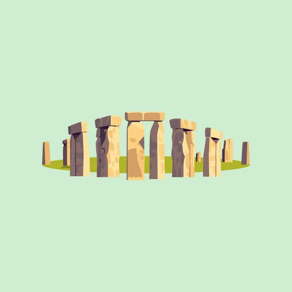 Stonehenge Stenar Monument Platt Stil Illustration — Stock vektor