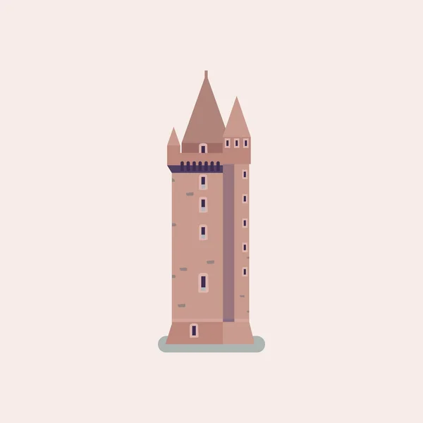 Πύργος Scrabo Στη Βόρεια Ιρλανδία Επίπεδη Απεικόνιση Στυλ — Διανυσματικό Αρχείο