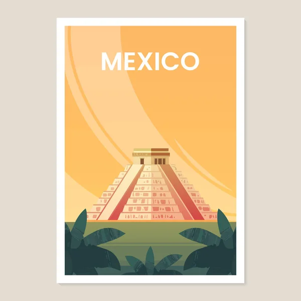 Castillo Świątynia Kukulkan Chichen Itza Piramida Majów Meksyku — Wektor stockowy