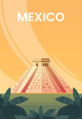 El Castillo, Chichen Itza 'nın Kukulkan Tapınağı, Meksika' daki Maya piramidi..