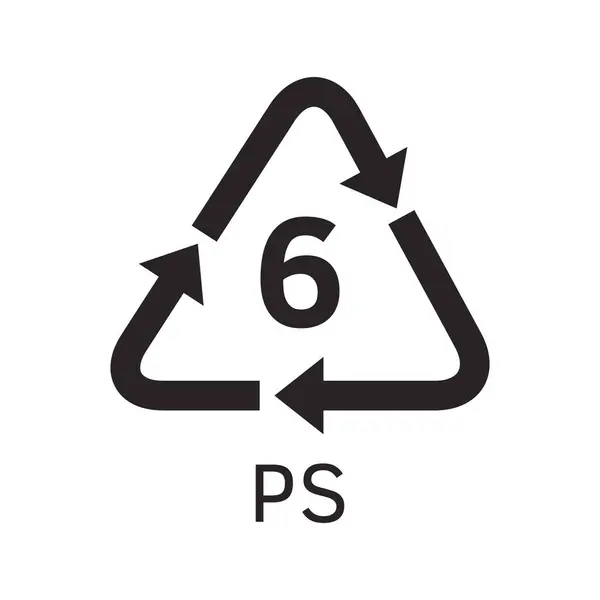 Plastik Reçine Kodu Simgesi Güvenlik Ekoloji Için Üçgen Logo — Stok Vektör