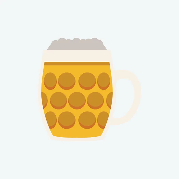 Tasse Bière Traditionnelle République Tchèque Illustration Style Plat — Image vectorielle