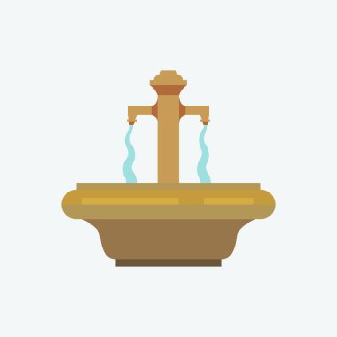 Fountain in Karlovy Vary. Flat style illustration. clipart