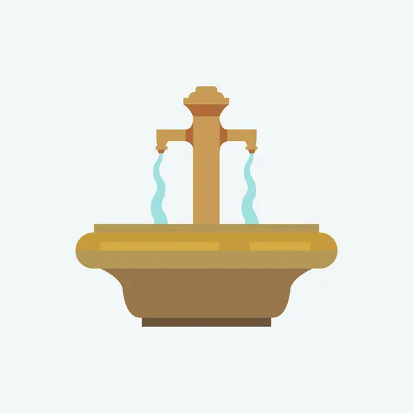 stock vector Fountain in Karlovy Vary. Flat style illustration.