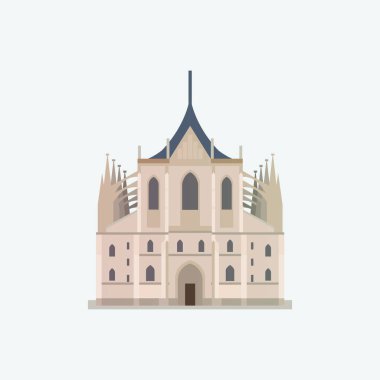 St. Barbara Kilisesi, Kutna Hora. Düz biçim illüstrasyonu.
