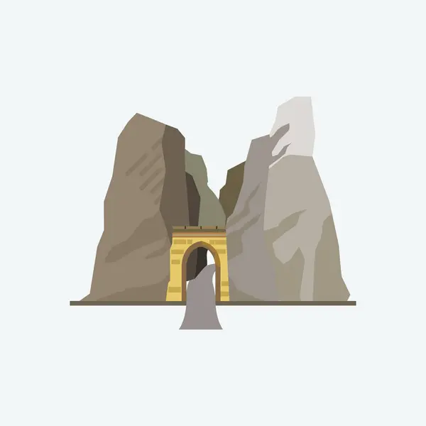 Adrspach Teplice Rocks Illustration Style Plat — Image vectorielle