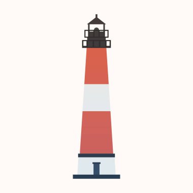 Lighthouse on white background. Colorful illustration.