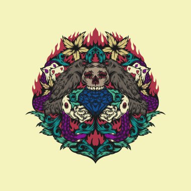 Cehennem tasarımı ile illüstrasyon kumarı