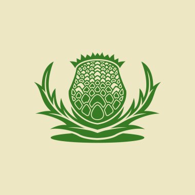 Devedikeni çiçek logosu tasarımı vektörü