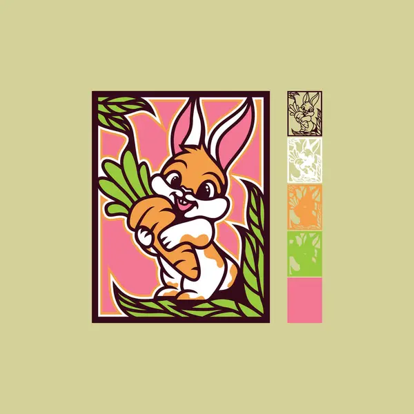 Vector Diseño Conejo Pascua Corte Láser Ilustraciones de stock libres de derechos