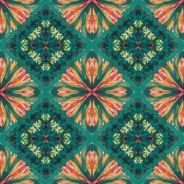 Çiçek yaprağı çiçekli soyut desen