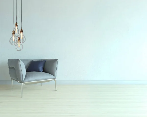 Interior Design Modern Gray Chairs Bright Empty Space Illustration — Photo