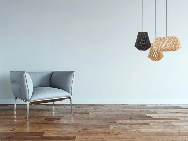 Parete Pietra Interior Design Lampada Moderna Casa Ufficio Hotel Camera — Foto Stock