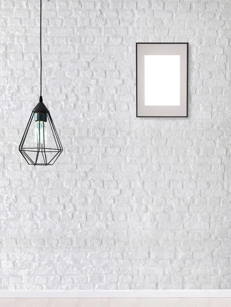 Prázdný Pokoj Design Interiéru Závěsná Lampa Ilustrace — Stock fotografie