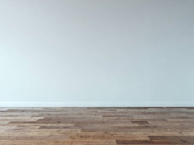 Boş oda ve iç tasarım, asılı lamba. 3B illüstrasyon