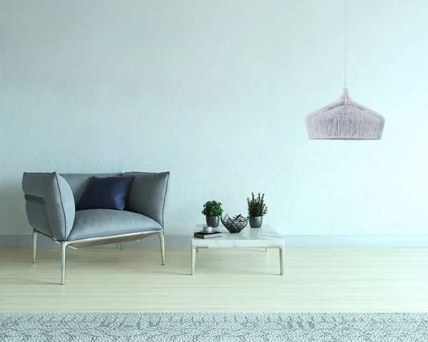 Salon Vide Décoration Intérieure Lampe Moderne Plancher Bois Concept Mur — Photo