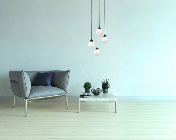 Sala Estar Vacía Decoración Interior Moderna Lámpara Suelo Madera Concepto — Foto de Stock