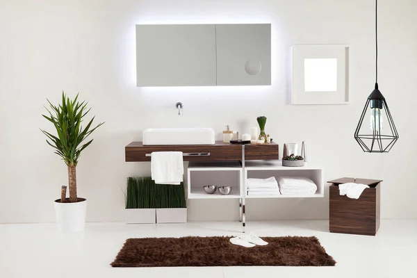Wall Clean Bathroom Style Interior Decorative Design Modern Lamp — Stock Photo, Image