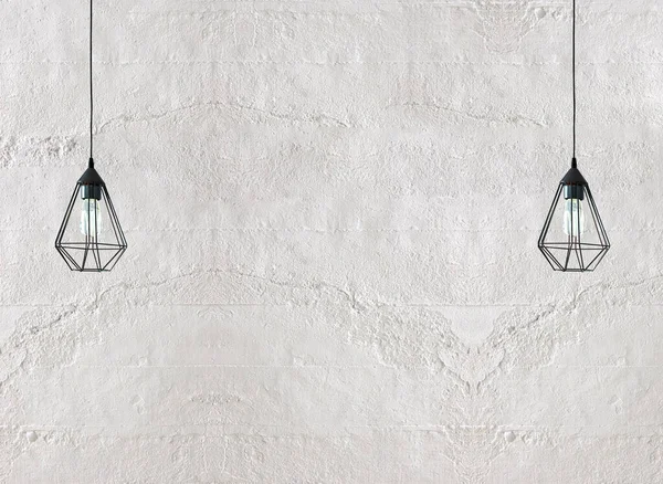 Parede Pedra Brilhante Design Interiores Lâmpada Moderna — Fotografia de Stock
