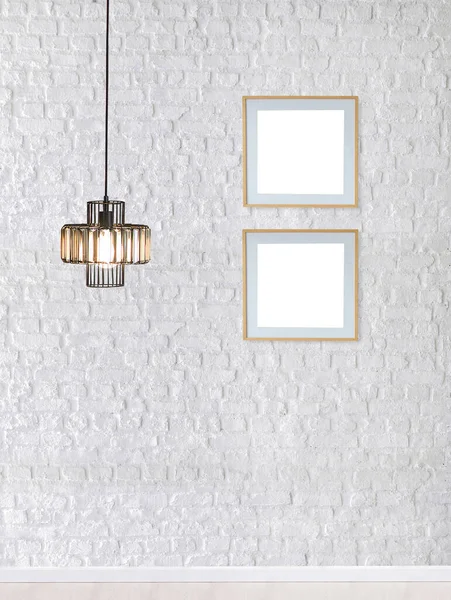 Jasný Kámen Zeď Design Interiéru Moderní Lampa — Stock fotografie