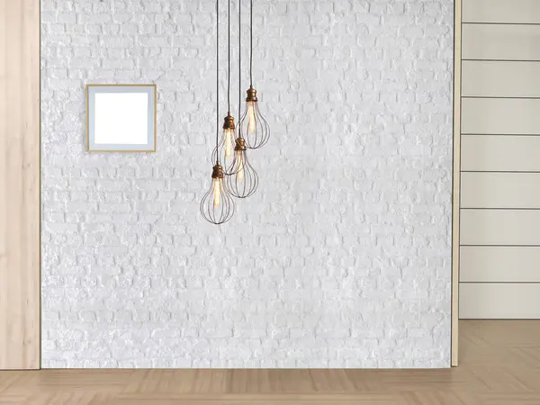 Stenen Muur Interieur Voor Thuis Kantoor Hotel Slaapkamer Moderne Lamp — Stockfoto