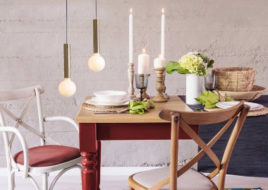 Yemek odası ve iç tasarım. Ev ofisi oteli için tasarlandı.