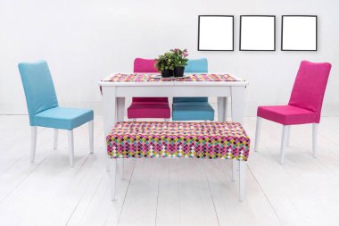 Modern lamba, yemek odası ve otel için tasarlanmış iç tasarım.