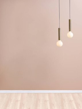 Taş duvar lambası modern iç dekorasyon odası boş. 3B illüstrasyon